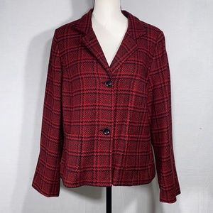Talbots petites plaid wool blend blazer Women’s 16P